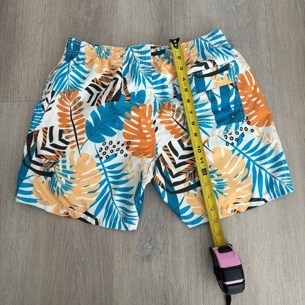 Boys Swim Trunks Shorts Large Blue Orange Cream
Tropical Print Summer Swim Pool - Picture 12 of 13